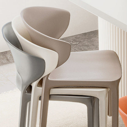 Contemporary Scandinavian PP Plastic Square Ergonomivally Design Stackable Dining Chair Backrest For Dining Room