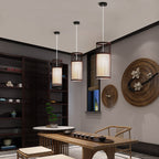 Japanese Zen Bamboo Weaving Lantern 1-light Pendant Light BulbSquare
