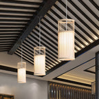Japanese Zen Bamboo Weaving Lantern 1-light Pendant Light BulbSquare