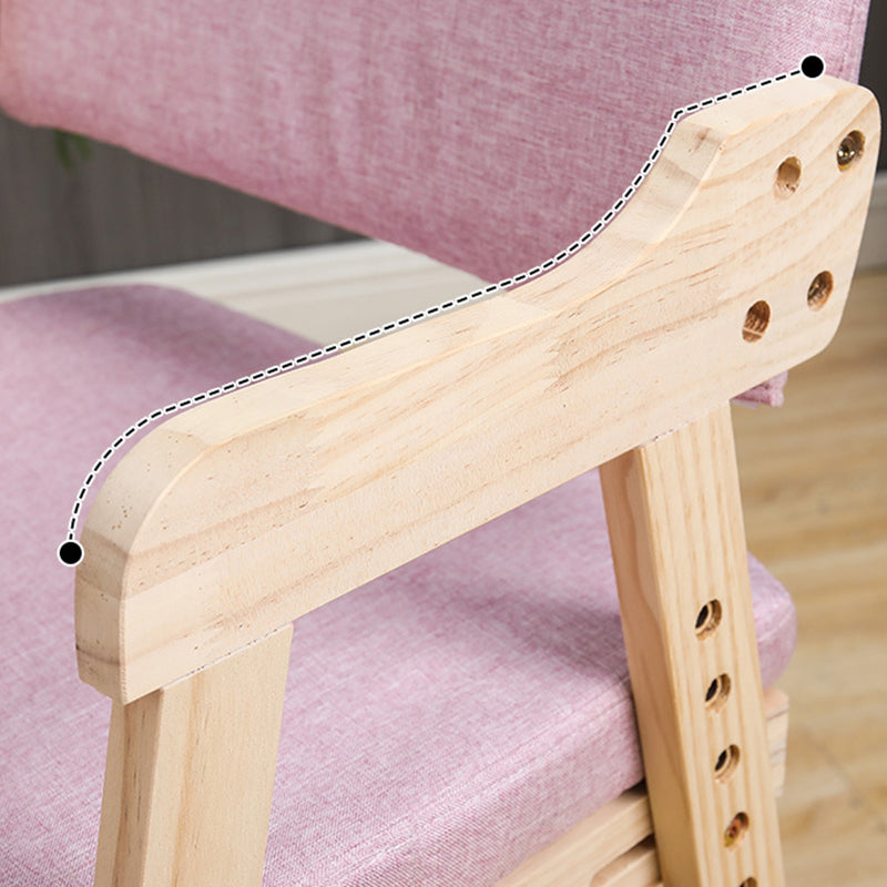Lumendat Modern Minimalist Adjustable Solid Pine Wood Cotton Linen Foam Sponge Kids Chair For Bedroom Lumendat