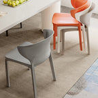 Contemporary Scandinavian PP Plastic Square Ergonomivally Design Stackable Dining Chair Backrest For Dining Room DFM-F
