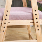 Lumendat Modern Minimalist Adjustable Solid Pine Wood Cotton Linen Foam Sponge Kids Chair For Bedroom Lumendat