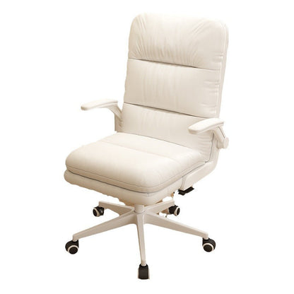 Modern Minimalist Rectangular Faux Nappa Leather Nylon Desk Chair Backrest Armrest For Home Office