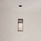 Japanese Zen Bamboo Weaving Lantern 1-light Pendant Light BulbSquare