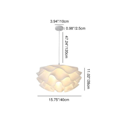 Modern Minimalist Iron Acrylic Floral Petal 1-Light Pendant Light for Living Room
