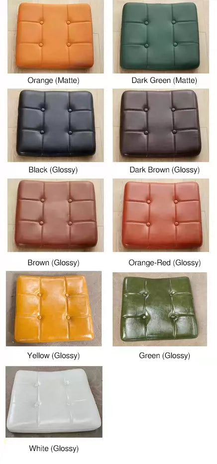 Contemporary Retro Weaving Rattan PU Leather Steel Alloy Liftable Square Desk Chair Backrest For Home Office DFM-F