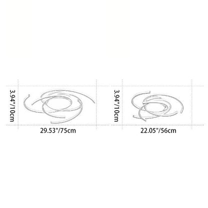 Modern Minimalist Aluminum Spiral Strip LED Flush Mount Ceiling Light for Bedroom