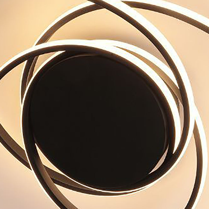 Modern Minimalist Aluminum Spiral Strip LED Flush Mount Ceiling Light for Bedroom