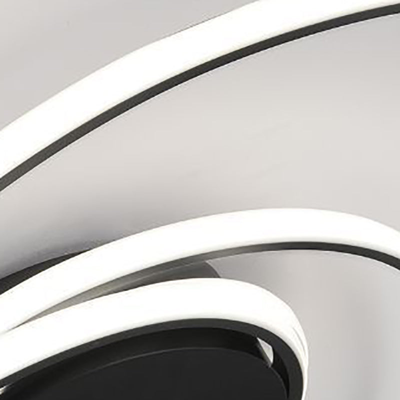 Modern Minimalist Aluminum Spiral Strip LED Flush Mount Ceiling Light for Bedroom
