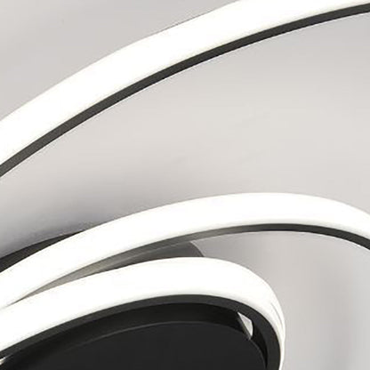 Modern Minimalist Aluminum Spiral Strip LED Flush Mount Ceiling Light for Bedroom