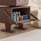 Lumendat Contemporary Creative Kids Robot Rectangular Cubic Wood Nightstand Swivel 2-Cabinet For Bedroom Lumendat