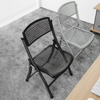 Modern Minimalist Rectangular PP Carbon Steel Desk Chair Backrest Armless For Home Office DFM-F