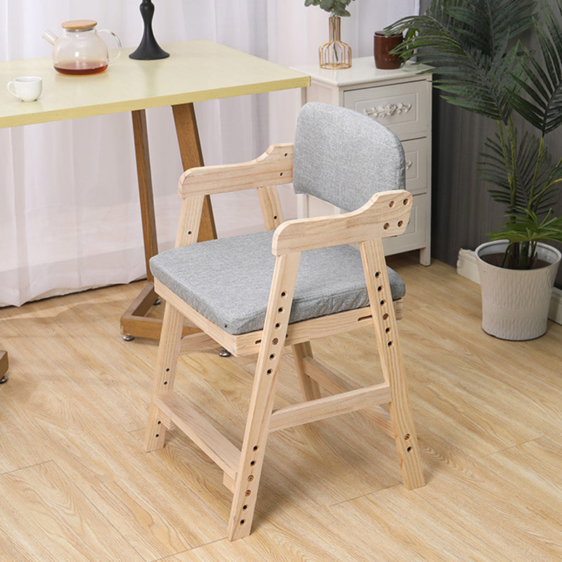 Lumendat Modern Minimalist Adjustable Solid Pine Wood Cotton Linen Foam Sponge Kids Chair For Bedroom Lumendat
