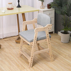 Lumendat Modern Minimalist Adjustable Solid Pine Wood Cotton Linen Foam Sponge Kids Chair For Bedroom Lumendat
