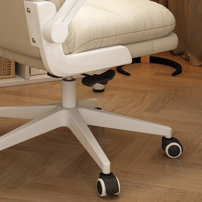 Modern Minimalist Rectangular Faux Nappa Leather Nylon Desk Chair Backrest Armrest For Home Office