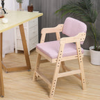 Lumendat Modern Minimalist Adjustable Solid Pine Wood Cotton Linen Foam Sponge Kids Chair For Bedroom Lumendat