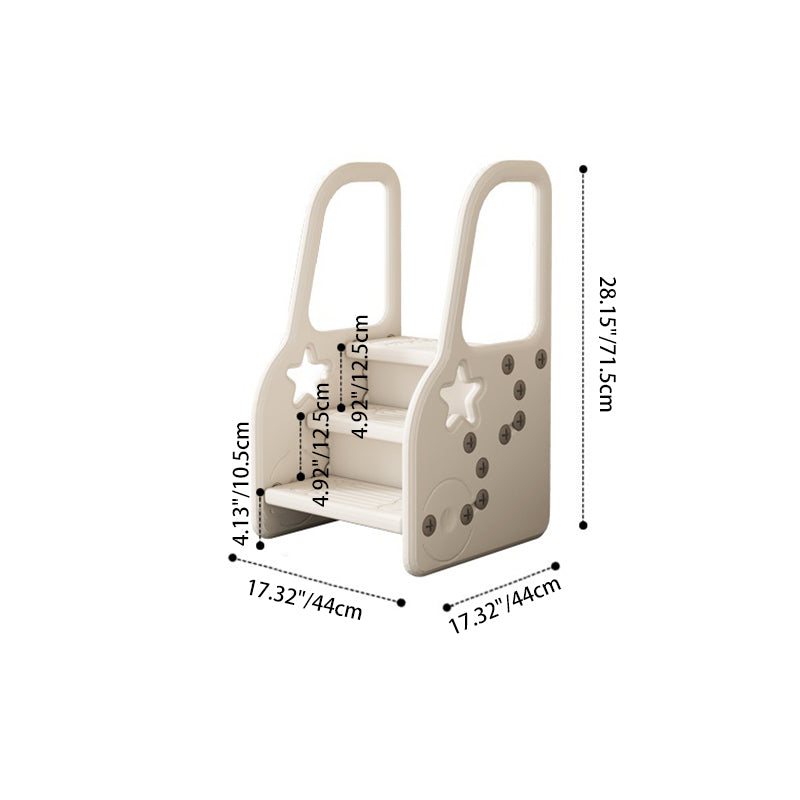 Lumendat Contemporary Scandinavian High Density Polyethylene Kids Step Stool 2/3-Step For Living Room Lumendat