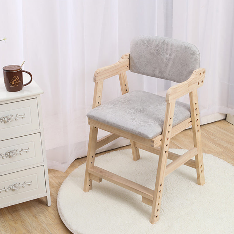 Lumendat Modern Minimalist Adjustable Solid Pine Wood Cotton Linen Foam Sponge Kids Chair For Bedroom Lumendat
