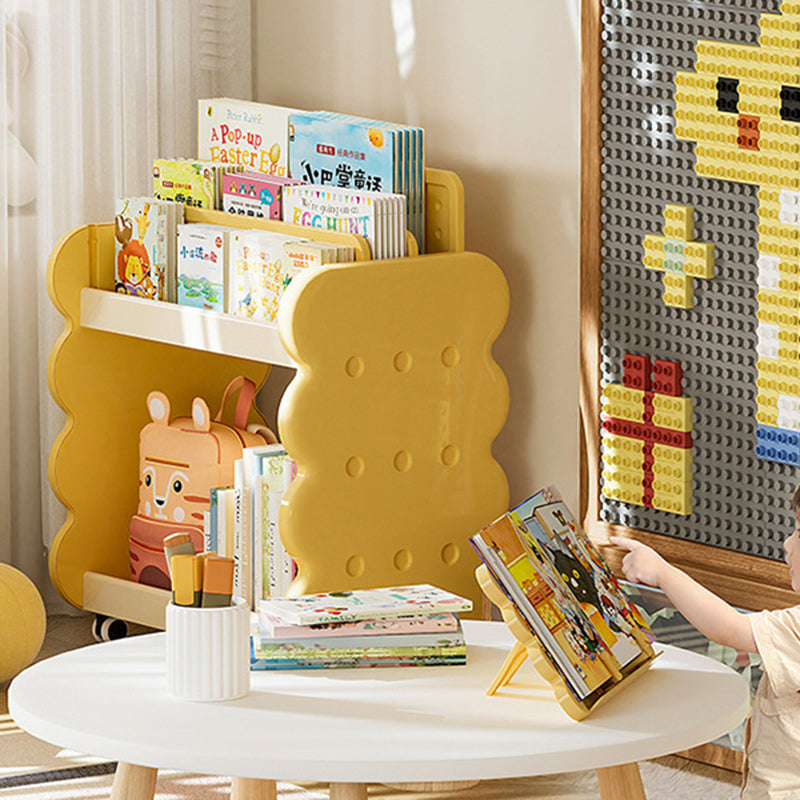 Lumendat Contemporary Creative Square Cheese Kids Plastic Bookshelf 2-Tier For Bedroom Lumendat