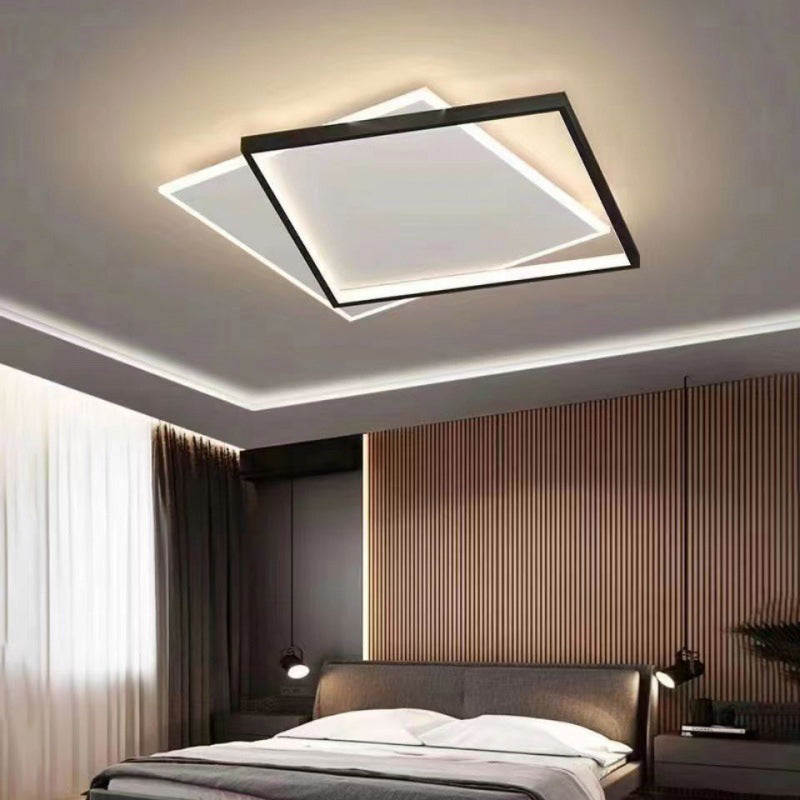 Modern Minimalist Square Round Iron Acrylic LED Flush Mount Ceiling Light for Living Room