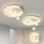 Lumendat Contemporary Nordic Kids Iron PE Elliptical Round Ball Flower Moon LED Flush Mount Ceiling Light For Bedroom Lumendat