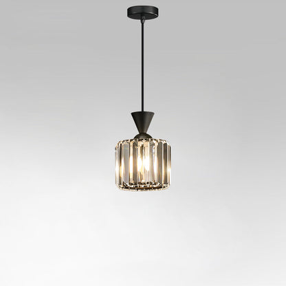 Contemporary Luxury Radiant Prismatic Clear Crystal Shade 1-light Pendant Light for Living Room