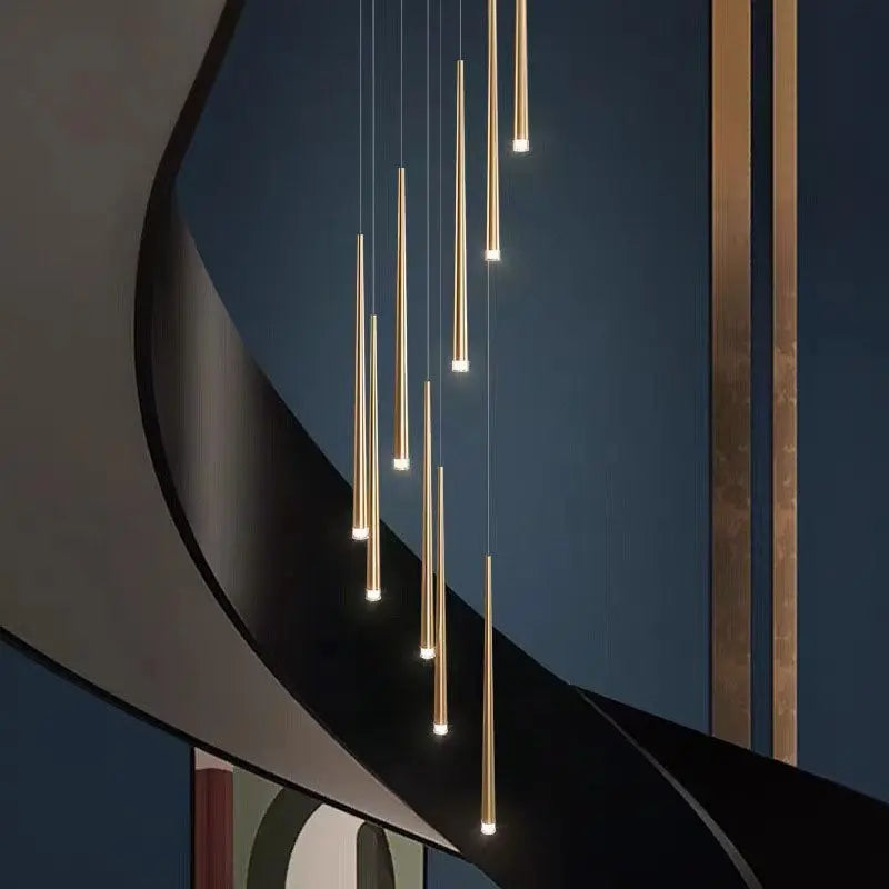 Modern Minimalist Tapered Tube Iron Acrylic LED Island Light Chandelier BulbSquare