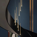 Modern Minimalist Tapered Tube Iron Acrylic LED Island Light Chandelier BulbSquare
