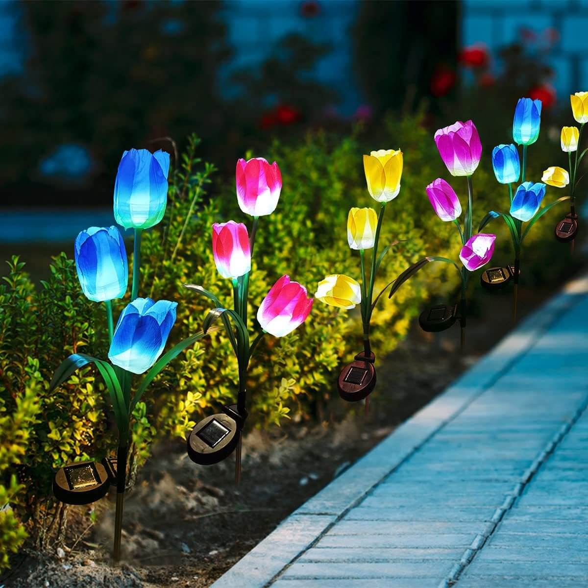 Outdoor Solar Tulip LED Waterproof Lawn Ground Decorative Insert Landscape Light Lumendat