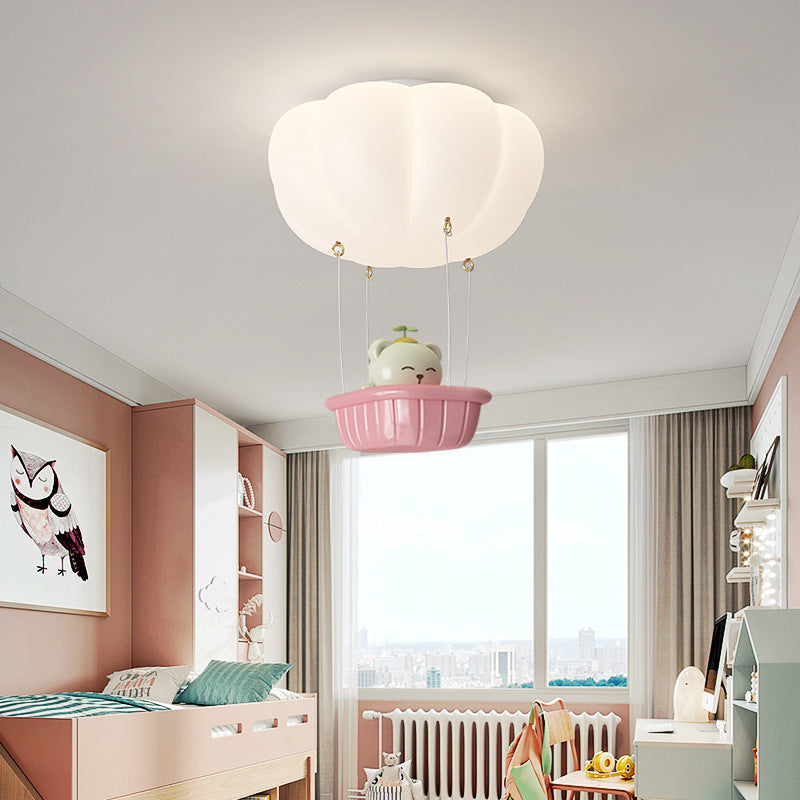 Lumendat Modern Simplicity Kids PE Iron Pumpkin Hot Air Balloon Bear LED Flush Mount Ceiling Light For Bedroom Lumendat