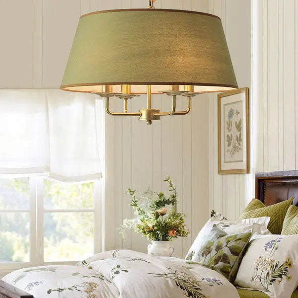 European Vintage Classic Iron Cloth 4-light Pendant Light Lumendat