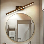 Nordic Minimalist Beechwood Copper Cylinder LED Bathroom Vanity Mirror Front Wall Sconce Lamp For Living Room & Bathroom Lumendat