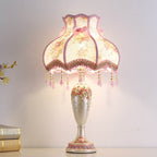 European Romantic Fabric Tassel 1-Light Table Lamp Lumendat