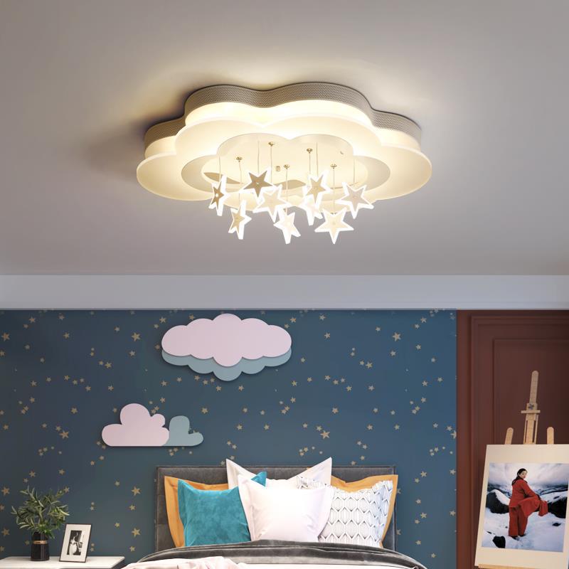 Lumendat Contemporary Nordic Star Decor Cloud Acrylic Shade LED Kids Flush Mount Ceiling Light For Bedroom Lumendat