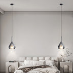 Contemporary Scandinavian Diamond Copper Glass 1-light Pendant Light for Bedroom