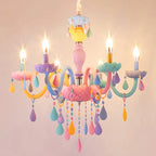 Modern Children's Princess Macaroon Candelabra Crystal Glass 5/6/8/10/12/15 Light Chandelier Lumendat