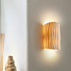 Contemporary Nordic Resin Striped Half Cylinder 2-Light Wall Sconce Lamp for Living Room Lumendat