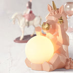 Lumendat Contemporary Creative Resin Unicorn Glass Shade 1-Light Kids Table Lamp For Bedroom Lumendat