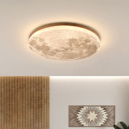 Nordic Minimalist Moon Round Pvc LED Flush Mount Ceiling Light