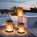 Modern Simplicity Cylinder Glass Steel 1-Light Landscape Light For Outdoor Patio Lumendat