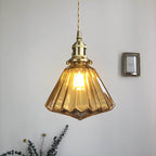Modern Art Deco Brass Glass Diamond Shape 1-light Pendant Light for Living Room