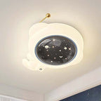Lumendat Modern Art Deco Kids Iron PE Astronaut Round LED Flush Mount Ceiling Light For Bedroom Lumendat