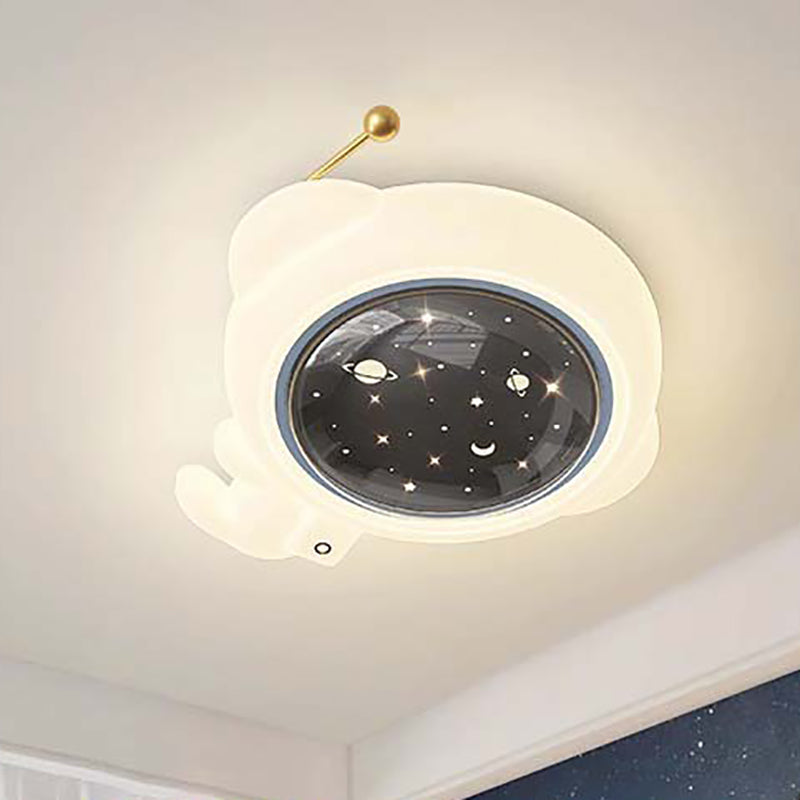 Lumendat Modern Art Deco Kids Iron PE Astronaut Round LED Flush Mount Ceiling Light For Bedroom Lumendat