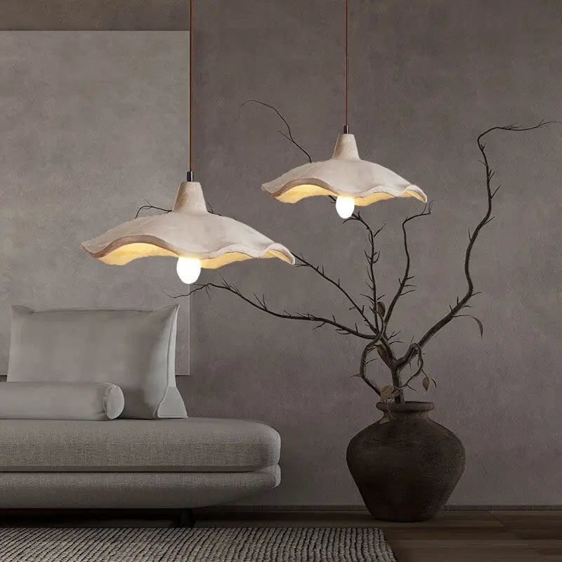 Japanese Vintage Cement Flower Lampshade Island Light Chandelier – 1/2/3 Light Lumendat