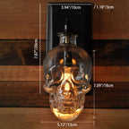 Contemporary Creative Round Skull Glass Iron 1-Light Halloween Wall Sconce Lamp For Living Room