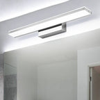 Modern Minimalist Rectangular Column Stainless Steel Anti-Fog Vanity Light LED Wall Sconce Lamp For Bathroom & Living Room