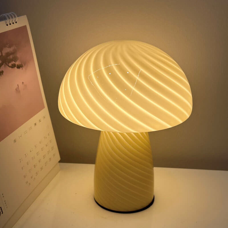 Modern Minimalist Mushroom Glass 1-Light Table Lamp Lumendat
