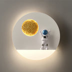Lumendat Contemporary Creative Iron Resin Round Astronaut LED Wall Sconce Lamp For Bedroom Lumendat