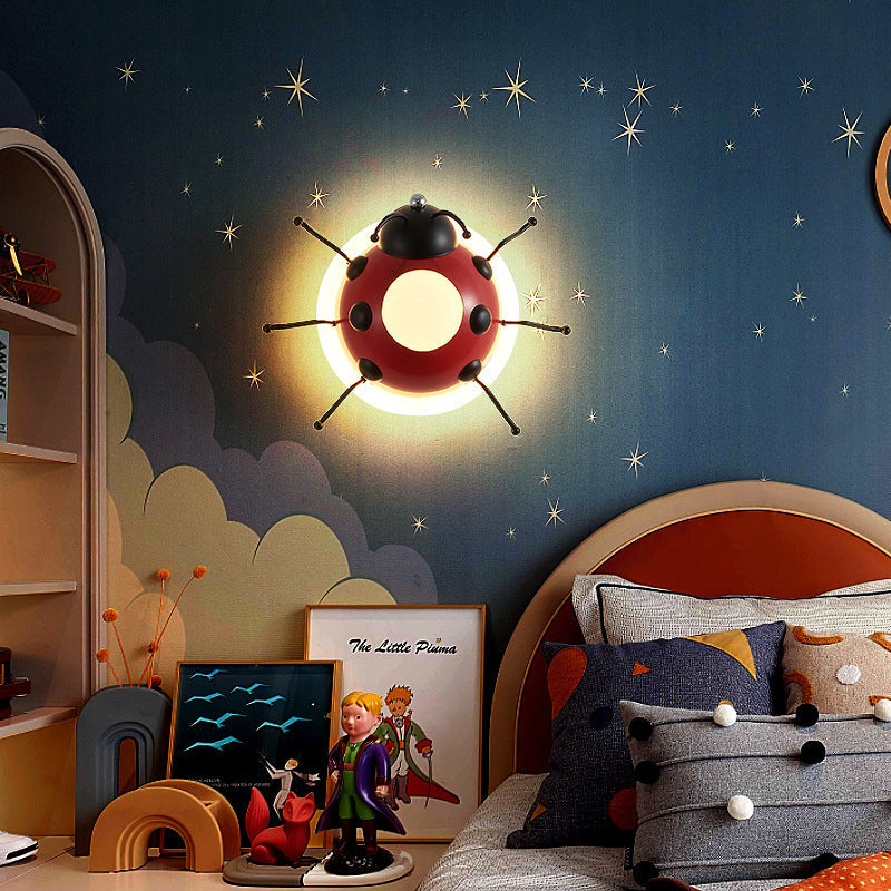 Lumendat Contemporary Creative Cartoon Beetle Acrylic LED Kids Wall Sconce Lamp For Bedroom Lumendat
