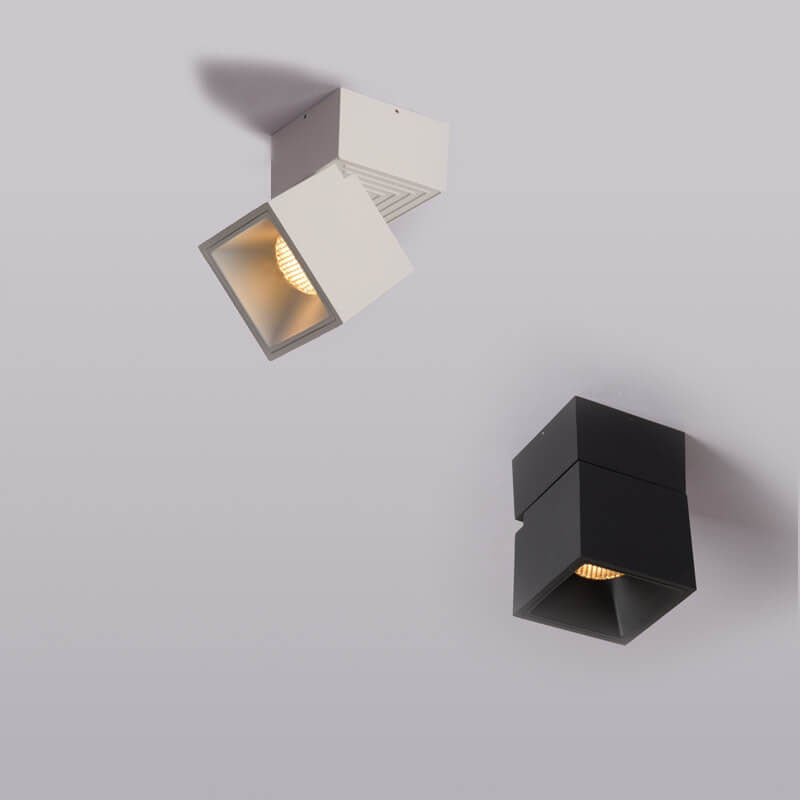 Modern Pure Black White Foldable LED Semi-flush Mount Light